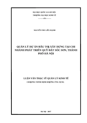 Quản lý dự án đầu tư xây dựng tại Sóc Sơn, Hà Nội