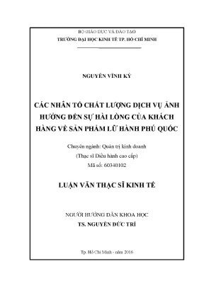 Các yếu tố chất lượng dịch vụ ảnh hưởng đến sự hài lòng 