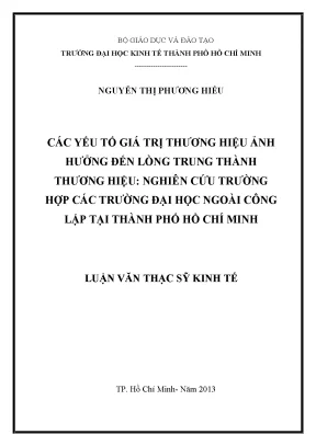Các Yếu Tố Giá Trị Thương Hiệu Ảnh Hưởng Đến Lòng Trung