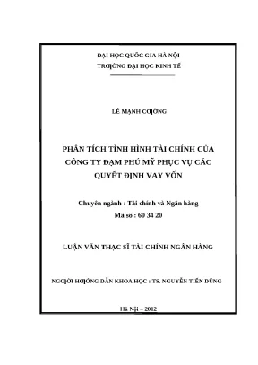 Phân Tích Tình Hình Tài Chính Công Ty Đạm Phú Mỹ Để
