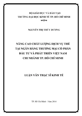 Luận văn: Nâng cao chất lượng dịch vụ thẻ tại BIDV