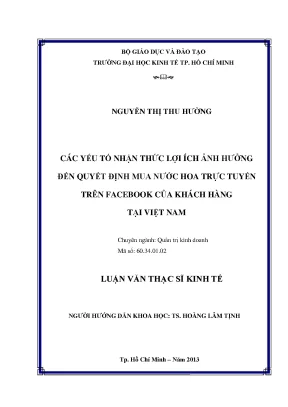 Các yếu tố ảnh hưởng đến quyết định mua nước hoa trực