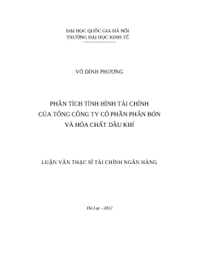 Phân Tích Tình Hình Tài Chính Tổng Công Ty Cổ Phần Phân