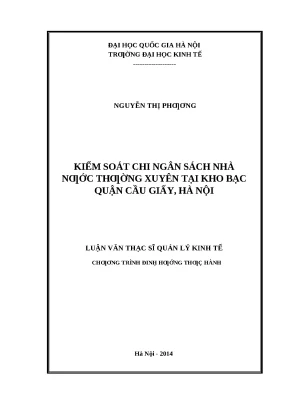 Kiểm Soát Chi Ngân Sách Nhà Nước Tại Kho Bạc Cầu Giấy:
