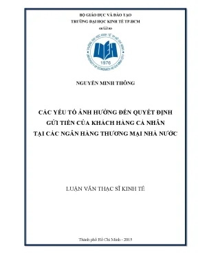 Các yếu tố quyết định gửi tiền của khách hàng cá nhân