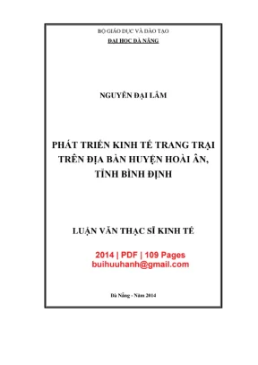 Luận văn: Phát triển kinh tế trang trại ở Hoài Ân, Bình Định