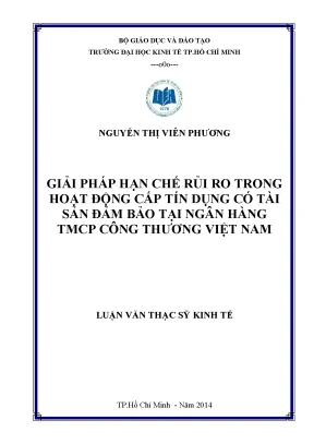Giải pháp hạn chế rủi ro tín dụng có tài sản đảm bảo tại