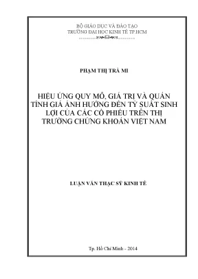 Tác động của quy mô giá trị và quán tính đến tỷ suất