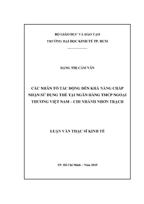 Các yếu tố ảnh hưởng đến việc chấp nhận sử dụng thẻ tại