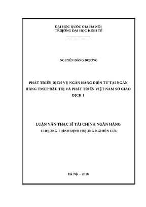 Phát Triển Dịch Vụ Ngân Hàng Điện Tử Tại BIDV Sở Giao Dịch 1