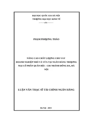 Nâng cao chất lượng cho vay doanh nghiệp nhỏ và vừa tại