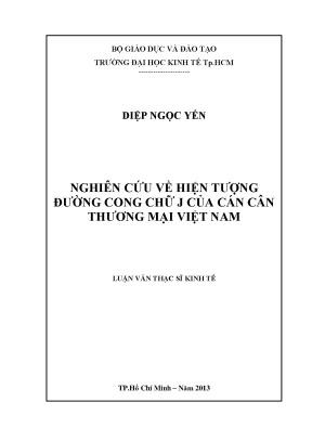 Luận văn: Đường cong chữ J của Cán cân thương mại Việt Nam