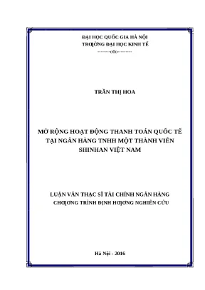 Mở Rộng Hoạt Động Thanh Toán Quốc Tế Tại Ngân Hàng