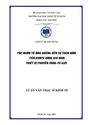 Những Nhân Tố Ảnh Hưởng Đến Sự Thỏa Mãn Của Khách Hàng