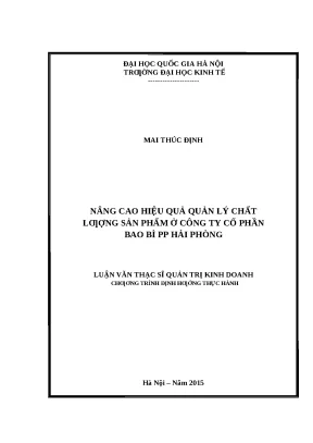Nâng cao hiệu quả quản lý chất lượng sản phẩm bao bì