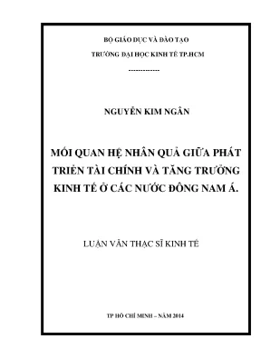 Luận văn: Phát triển tài chính & Tăng trưởng kinh tế ĐNÁ