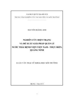 Giải pháp quản lý nước thải bệnh viện tại Việt Nam và
