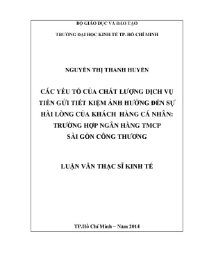 Luận văn: CLDV tiền gửi & sự hài lòng KH tại Saigonbank