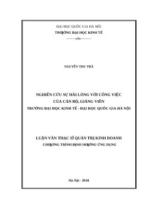 Nghiên Cứu Sự Hài Lòng Với Công Việc Của Giảng Viên Tại