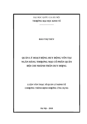 Quản lý huy động vốn tại ngân hàng TMCP Quân đội: Nghiên