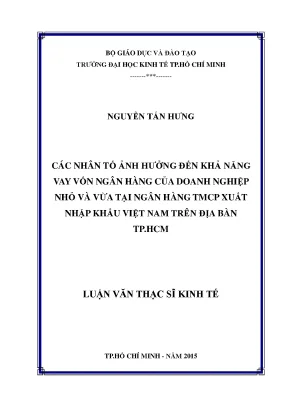 Các yếu tố ảnh hưởng đến khả năng vay vốn ngân hàng của