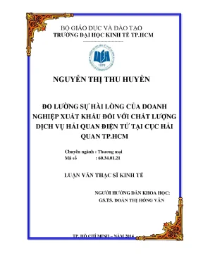 Đo Lường Sự Hài Lòng Của Doanh Nghiệp Xuất Nhập Khẩu Về