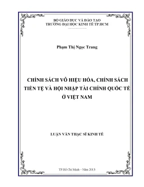 Chính sách tiền tệ và hội nhập tài chính quốc tế ở Việt Nam