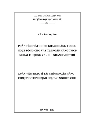 Luận văn: Phân tích tài chính khách hàng tại Vietcombank