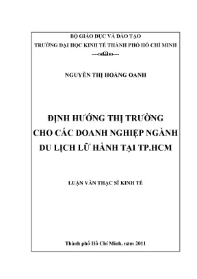 Luận văn thạc sĩ: Định hướng thị trường du lịch TPHCM