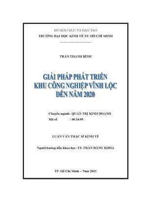 Luận văn thạc sĩ: Phát triển KCN Vĩnh Lộc đến 2020