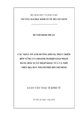 Những Nhân Tố Ảnh Hưởng Đến Phát Triển Bền Vững Doanh