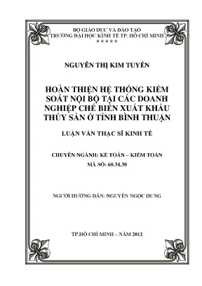 Hoàn thiện hệ thống kiểm soát nội bộ cho doanh nghiệp