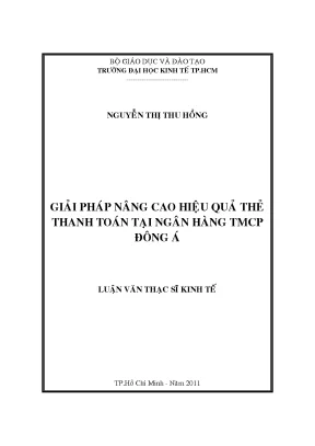 Luận văn: Nâng cao hiệu quả thẻ thanh toán Đông Á Bank