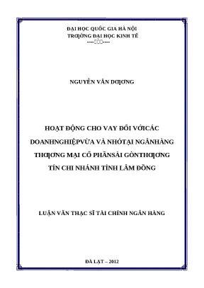 Hoạt động cho vay doanh nghiệp vừa và nhỏ tại Sacombank
