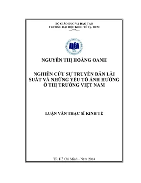 Nghiên cứu sự truyền dẫn lãi suất và yếu tố ảnh hưởng