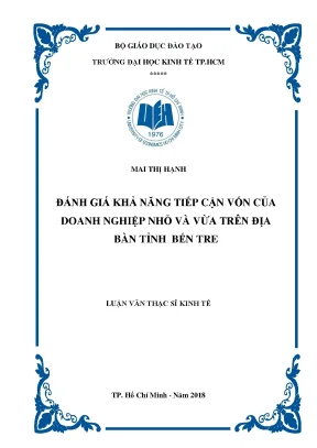 Luận văn UEH: Tiếp cận vốn của DNNVV tỉnh Bến Tre
