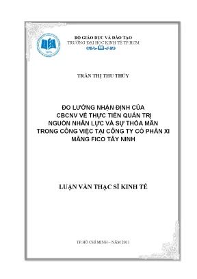 Đánh giá quản trị nguồn nhân lực và sự hài lòng công