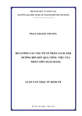Nghiên cứu ảnh hưởng của nhân cách đến hiệu suất làm