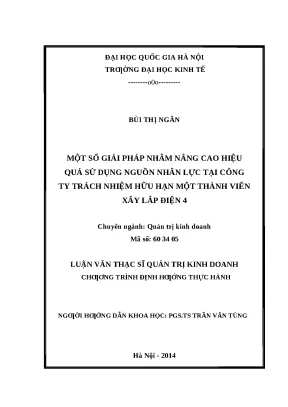 Luận văn: Giải pháp nâng cao hiệu quả nguồn nhân lực