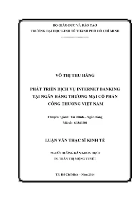 Luận văn thạc sĩ: Phát triển Internet Banking tại Vietinbank