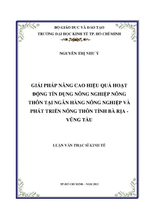 Giải pháp hiệu quả tín dụng NN-NT Agribank BR-VT