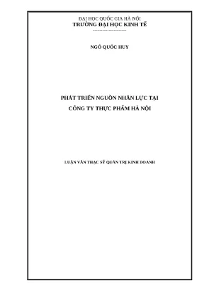 Phát Triển Nguồn Nhân Lực Tại Công Ty Thực Phẩm Hà Nội
