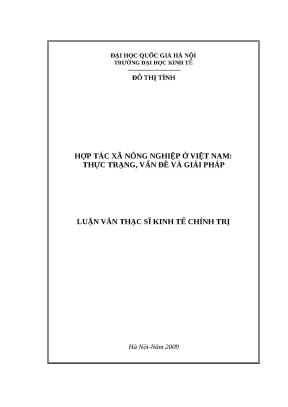 Giải pháp phát triển hợp tác xã nông nghiệp ở Việt Nam