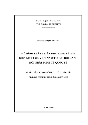 Mô Hình Phát Triển Khu Kinh Tế Qua Biên Giới Việt Nam