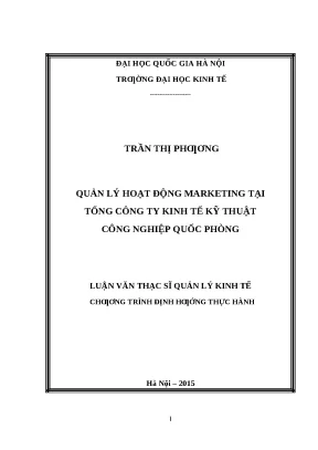Quản lý Marketing tại Tổng Công ty Kinh tế Kỹ thuật Công