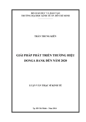 Giải pháp phát triển thương hiệu DongA Bank đến năm 2020
