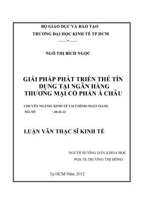 Giải pháp phát triển thẻ tín dụng ACB (Luận văn UEH)