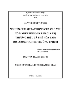 Tác động Marketing Mix đến giá trị thương hiệu cà phê