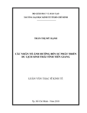 Nhân tố ảnh hưởng du lịch sinh thái Tiền Giang
