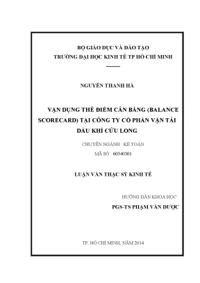 Luận văn: Vận dụng Balanced Scorecard tại Dầu khí Cửu Long